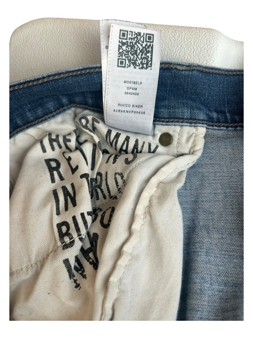 True Religion Men's Rocco Biker Jeans Size 42 Blue Denim Moto Moto-Style
